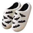 thumbnail image 2 of Zapatos Cálidos Sin Cordones para Casa Pantuflas Felpa Murciélago/pirata Halloween Suaves El Invierno, 2 of 9