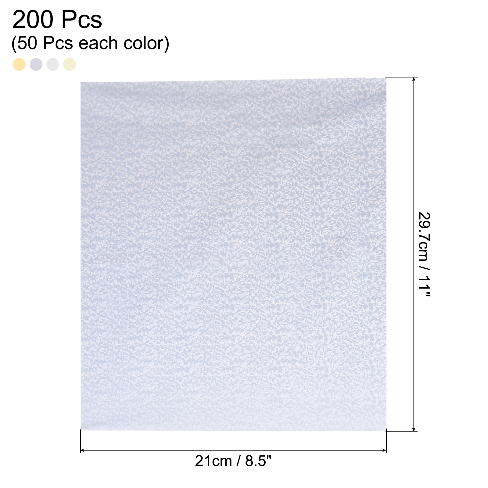 Uxcell 200 Pack Toner Reactive Foil Transfer Sheets 8.5x11 Hot Foil Paper for Laser Printer Scrapbooking,4 colors