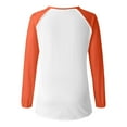 thumbnail image 4 of MHFRRA Camiseta de Manga Larga con Cuello En V y Estampado de La Bandera de Canadá para Mujer Naranja, 4 of 4