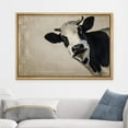 thumbnail image 2 of wall26 Framed Canvas Print Wall Art Black &amp; White Cow Portrait on Grunge Background Animals Wildlife Digital Art Realism Rustic Nature Photography for Living Room, Bedroom, Office - 24"x36&q, 2 of 5