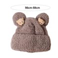 thumbnail image 6 of dianhelloya Women Thick Hat Cartoon Ear Decor Soft Plush Windproof Warm Solid Color Knitted Elastic Anti-slip Lady Beanie Winter Headwear White, 6 of 8