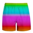 thumbnail image 5 of Mens Swim Trunks Rainbow Seven Color Rendering Print Shorts with Mesh Lining Swimwear Bathing Suits 5 Inch Pants, XX-Large, Pink, 5 of 5