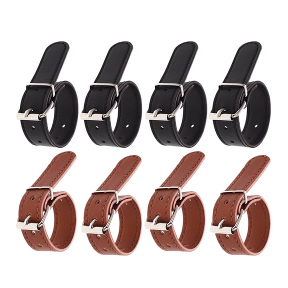 LOLIPPYY 4Pairs Wear Resistant PU Bike Strap for Front Basket with Adjustable Holes and Aluminum
