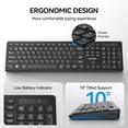 thumbnail image 3 of Wireless Keyboards, Support 2.4G USB and Bluetooth - Full Size Computer Keyboards with Number Pad, Multi Device for PC, Desktop, Laptop, Tablet, 105 Days Standby Time, Black, 3 of 4