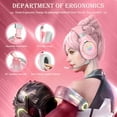 thumbnail image 2 of Pink Gaming Headset, 3D Stereo Surround Sound RGB Folding Over-ear Gaming Headphones with Detachable 360° Noise Cancelling Mic for PC Laptop PS4 Xbox One Nintendo Switch, 2 of 8