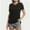 Black, variant on Women's V-Neck Short Sleeve T-Shirt - Slim Fit Stretchy Bodycon Top - Casual & Active Wear Basic Tee