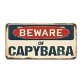 thumbnail image 1 of SignMission A-LP-04-330 Beware of Capybara Aluminum License Plate, 1 of 1