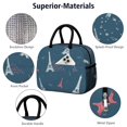 thumbnail image 4 of Lunch Bag Women Insulated Lunch Box Reusable Leakproof Large Cooler Tote for Healthy Eating Enthusiasts with Side Pockets for Work Office Picnic Eiffel Tower, 4 of 7