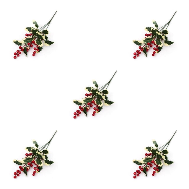 Billuyoard Ramas de bayas rojas de Navidad, atmósferas temáticas decorativas artificiales de espuma, Fondo de fotografía de Navidad, decoración de Type8 NO8 Billuyoard CBP442677