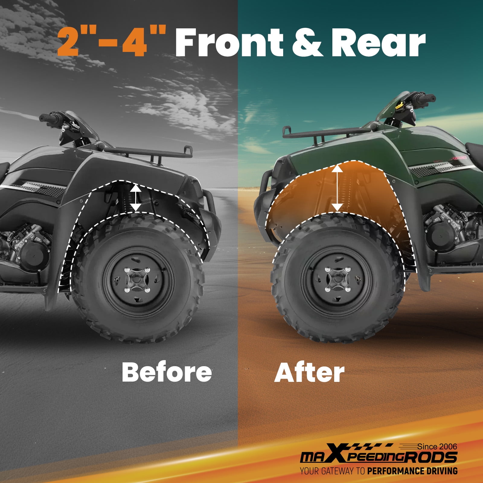 Maxpeedingrods 2 inch Lift Kit for Yamaha Kodiak 700 2016 2017 2018 2019 2020 2021 2022 2023