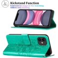 thumbnail image 5 of Phone Case for iPhone XR Wallet,Card Holder [Kickstand][Wrist Strap] Butterfly Floral Embossed for Women PU Leather Flip Protective Cover for iPhone XR Cases 2021 (Green), 5 of 8