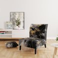 thumbnail image 2 of Designart "Fluid Fusion in Gold and Grey I" Gold Abstract Upholstered Accent Chair - Modern Arm Chair For Living Room, 2 of 7
