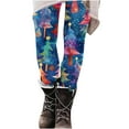 thumbnail image 3 of Frostluinai Christmas Pajama Pants Women Santa Claus Print Elastic Waist Soft Comfy Pj Pants Ankle Length Christmas Day Leggings, 3 of 7