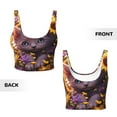 thumbnail image 6 of Rateoe Sunshine Cute Cat Sunflower Print Womens' Sports Bras Scoop Neck Sports Vest- Padded U Back Seamless High Impact Support, 6 of 7