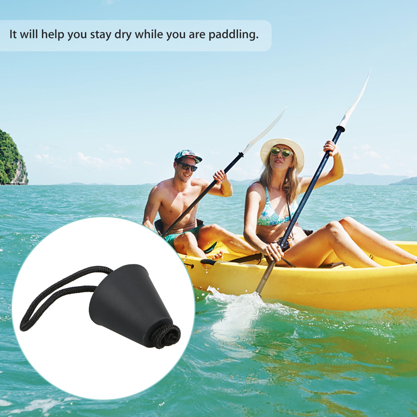 Quluxe 4 Pcs Black Plastic Hull Drain Plug Kit Kayak Canoe Boat Drain