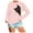 B Light Pink, variant on Oversized Sweatshirt for Women Autumn Cute Cat Print Crewneck Sweatshirt Long Sleeve Basic Lounge Top Drop Shoulder Design Hoodie Women Hoodies Grey L