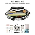 thumbnail image 4 of Tote Bag for Women - Beagle Dog and Footprints Shoulder Bag - Large Utility Work Duffle Bag with Zipper Handbag for Travel, Work, Sprots, 4 of 5