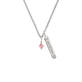 thumbnail image 2 of Delight Jewelry October - Hot Pink Crystal Bicone Silvertone Guardian Angel Bar Charm Necklace, 23", 2 of 4