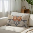 thumbnail image 3 of Burnt Orange Grey Flower King Size Pillow Cover, Pillowcase Protectors with Zipper, Breathable Decorative Throw Pillow Case Cover, Botanical Spring Floral Pillow Shams for Couch Sofa 20x36Inch, 3 of 8