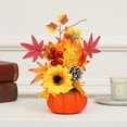 thumbnail image 4 of Fall Decor,Halloween Thanksgiving Pumpkin Decor Artificial Maple Leaves Pumpkin Berry Table Decorations Faux Flowers Autumns Thanksgiving Halloween Home Decorations Dining Table Ornaments, 4 of 6