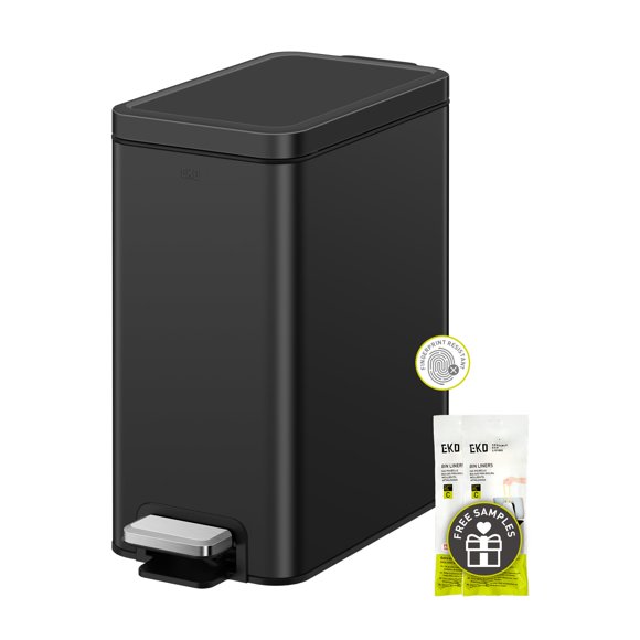 EKO Small Bathroom Trash Can with Lid Soft Close,