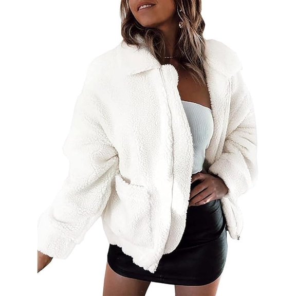 PRETTYGARDEN Women's Fashion Winter Coats Sherpa Fleece Faux Fur Shearling Oversized Trendy Jackets Warm Outerwear Clothing
