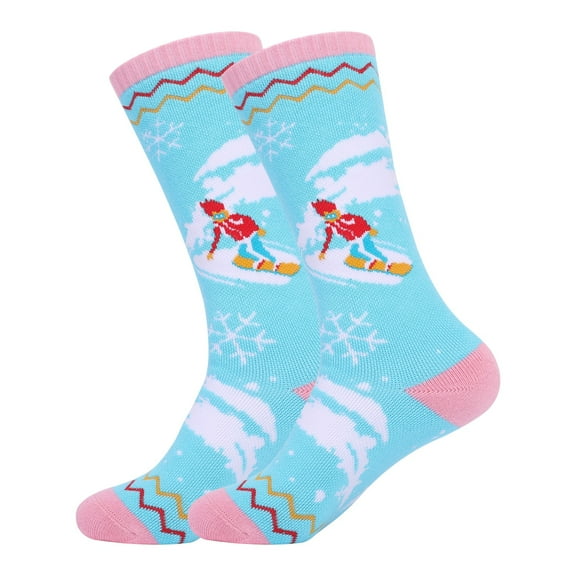 Kids Ski Socks,Boys Girls Warm Long Knee Snow Winter Skiing Socks for Ages 3-6Y(Sky Blue)