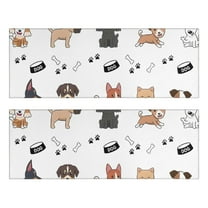 Kitchen Rugs Sets Of 2,Cute Dogs Anti Fatigue Kitchen Mat Rugs Non Slip Washable,Decorative Kitchen Floor Mats for Kitchen,Sink,Laundry,17"X47"