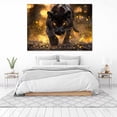 thumbnail image 4 of Mudket Panther Gold Canvas Wall Art, Framed Dark Jungle Animal Wall Decor for Men Living Room, Trendy Leopard Print Room Decor, Ready to Hang - 12"L x 8"W, 4 of 10