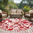thumbnail image 5 of Red Heart Washable Round Area Rug 8 ft, Valentine's Day, Soft Non Slip Rugs Stain Repellent Indoor Felt Carpet for Living Dining Room Bedroom Home Office, 5 of 9