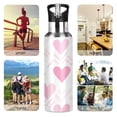 thumbnail image 7 of Yayeee 20oz Insulated Water Bottle Double Wall Stainless Steel with Flip Straw Lid, Geometric Love, 7 of 7