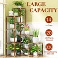 thumbnail image 2 of Corner Plant Stand Indoor Outdoor for Multiple Plants, Large Tall Plant Shelf Rack Table Holder with Hanging Space Flower Stand for Patio Porch Balcony Garden Boho Decor, 2 of 6