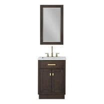 Water Creation Chestnut 24" Wood Single Bathroom Vanity in Brown/Satin Gold