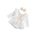 thumbnail image 2 of FAROOT Baby Girls 2Pcs Fall Outfits, Floral Lace Tutu Romper with Headband, 2 of 6