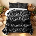thumbnail image 3 of Erosebridal Bohemian Arrow Quilt Full, Hippie Farmhouse Full Bedspread Sets, Black White Quilt Full 3pcs, 1 Coverlet and 2 Pillowcases, 3 of 7