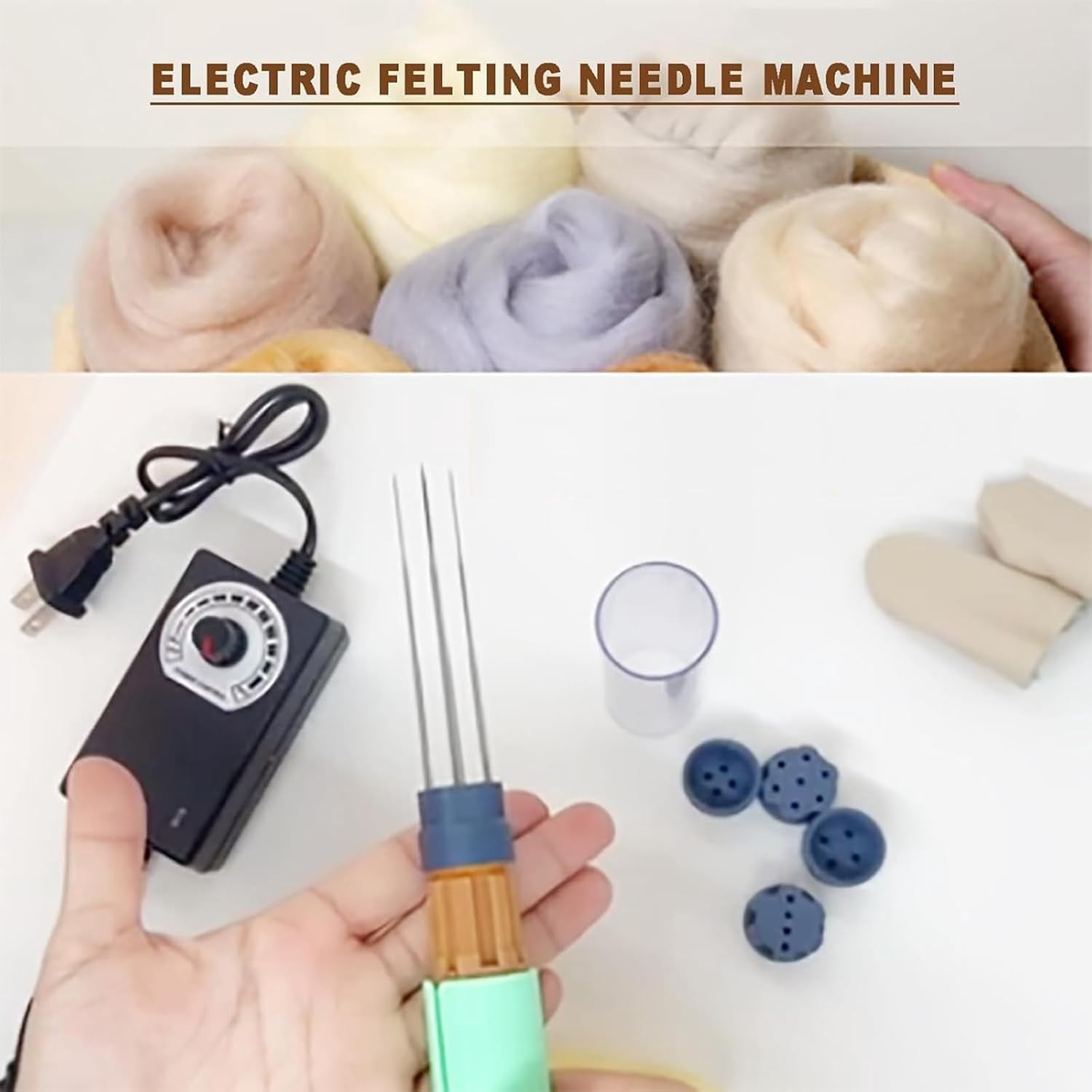 Electric Needle Felting Machine, Wool Felt Craft Kit, Needle Felting Machine for Quick Felting, Adjustable Speed, Stroke 2cm, Easy to Change Needle, for Wool Painting and Felted Craft Work
