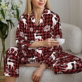 thumbnail image 6 of Bingfone Womens Pajama Sets Plaid Reindeer Snowflakes Print,Long Sleeve Loungewear Pajamas Set-X-Large, 6 of 8