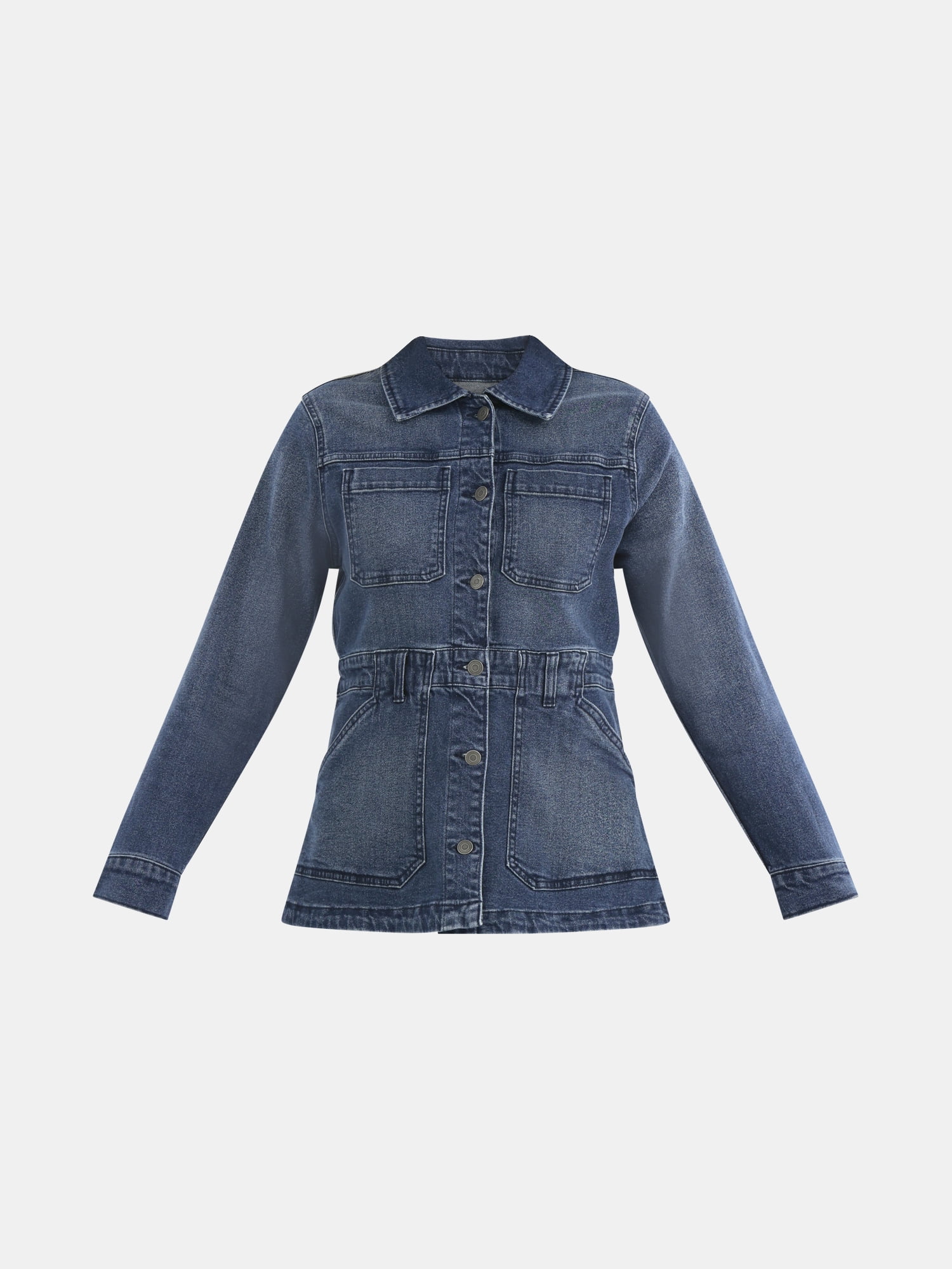 Time and Tru Women's Denim Utility Jacket, Sizes XS-XXXL