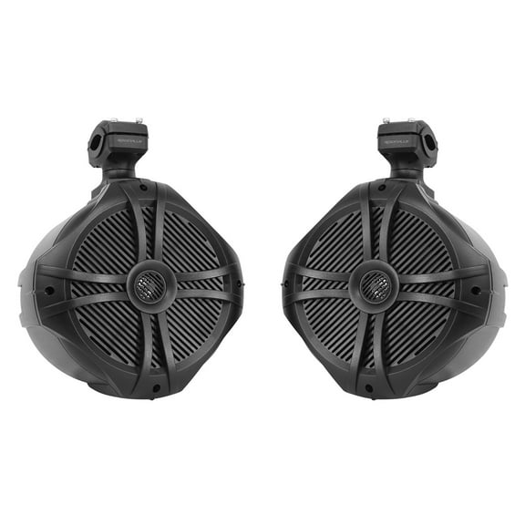 Pair Rockville RWB90B Black 8" 300w Marine Wakeboard 360° Swivel Tower Speakers