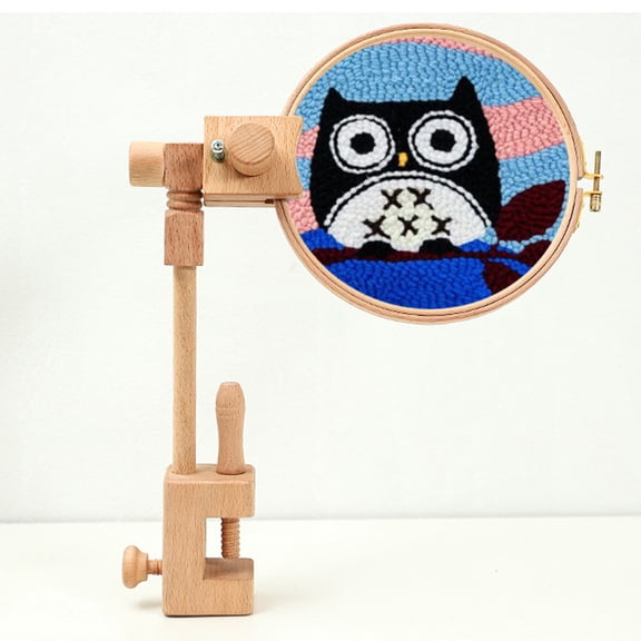 HEANUJJ Wooden Embroidery Hoop Stand 360 Degrees Rotation 1 Set