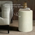 thumbnail image 3 of LuxenHome Patio Side Table, 18'' Cream with Speckled Gray Cement Round End Table,Accent Table for Outdoor Indoor, Garden Stool Plant Stand, 3 of 11