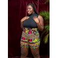 thumbnail image 6 of Tantie African print Rainbow High Waist Shorts With Belt, 6 of 8