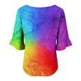 thumbnail image 7 of Stralyhd 3/4 Length Sleeve Womens Tops 2026 Summer Business Casual V Neck Henley Blouses Travel Vacation Button Down Tops Work Tie Dye Shirts Sky Blue L, 7 of 7