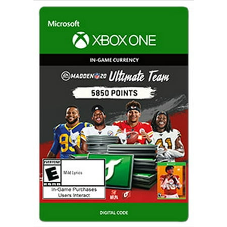 MADDEN NFL 20 ULTIMATE TEAM™ 5850 MADDEN POINTS, Electronic Arts, Xbox, [Digital (Best Running Team In Madden 13)
