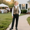 thumbnail image 3 of Garronmavis Deer Boys Outerwear Vests Warm Cute Camo Formal Dress Waistcoat Casual Coat Vest with Pockets Comfortable Boy's 3 Button Formal Suit Vest Fashion Fall Winter Clothes, 3 of 7