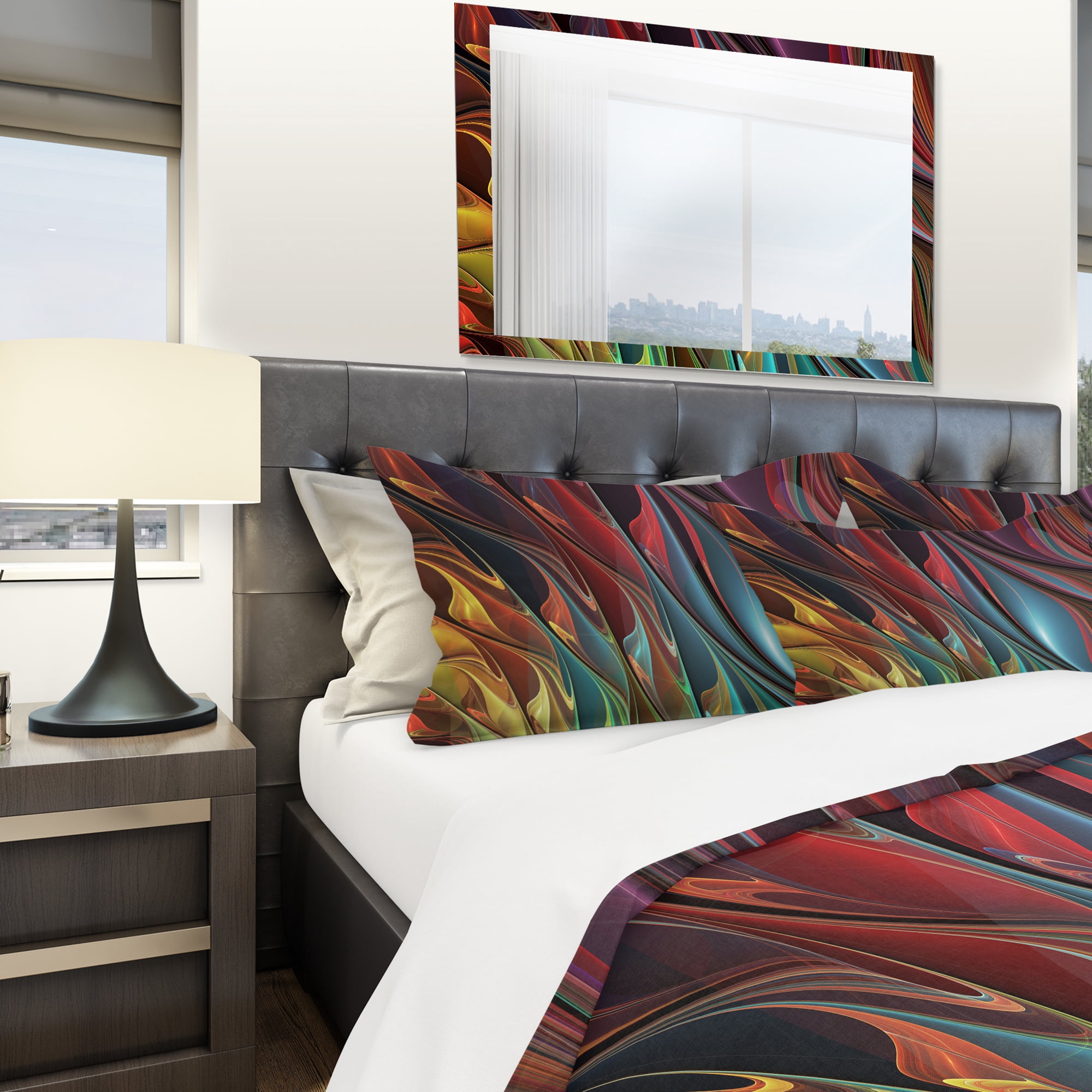 Designart 'Leaves of Color' Modern & Contemporary Duvet Cover Set