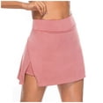 thumbnail image 2 of Lroveb High Waisted Skorts for Women, Tennis Skirt with Shorts Underneath, Womens Fast Dry Tight Elastic Fitness Solid Color Yoga Shorts Two Piece Set Pink, 2 of 9