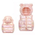 thumbnail image 3 of Girls Boys Puffer Vest Kids Winter Warm Metallic Sleeveless Jacket Hooded Puffy Quilted Jacket 1-6 Years, 3 of 5