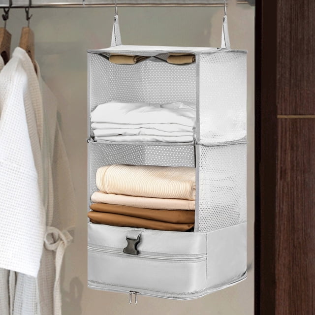 YIMWNYI Hanging Packing Cubes Portable Closet Shelves Travel Garment Organizer for Luggage Suitcase, Travel Storage Solution, Efficient Packing System, Versatile Use for Home and Travel