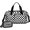 Black and White Checkered Pattern, variant on Red and Black Checkered Pattern Gym Duffel Bag 2 Piece Set, Weekend Getaway Bag with Shoe Compartment & Toiletry Pouch, Waterproof Polyester Gifts for Birthday Christmas Thanksgiving